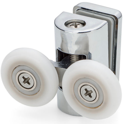 2 x Shower Door Double Top Rollers/Runners/ Replacements/ Spares/Wheels 23mm or 25mm Wheel Diameter L073