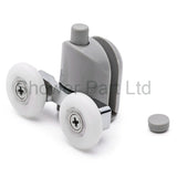 2 x Double Bottom Shower Door Rollers/Runners/Wheels 23mm or 25mm Wheel Diameter L082