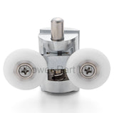 2 x Chromeplated Double Bottom Shower Rollers /Runners/Wheels 23 or 25mm Wheel Diameter L089