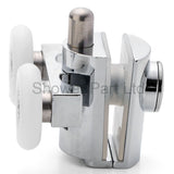 2 x Chromeplated Double Bottom Shower Rollers /Runners/Wheels 23 or 25mm Wheel Diameter L089