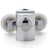 2 x Chromeplated Top Double Shower Rollers /Runners/Wheels 23mm or 25mm Wheel Diameter L089