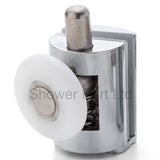 2 x Chromeplated Bottom Single Shower Rollers/Runners/Wheels 23 or 25mm Wheel Diameter L089