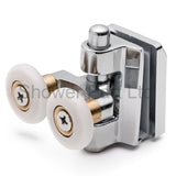 2 x Twin Bottom Zinc Alloy Shower Door Rollers/Runners/Spares 20mm Wheels L090