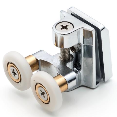 2 x Twin Top Zinc Alloy Shower Door Rollers/Runners/Spares 20mm Wheel Diameter L090