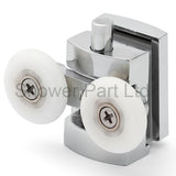 2 x Twin Bottom Zinc Alloy Shower Door Rollers/Runners/Spares 23mm Wheel Diameter L101