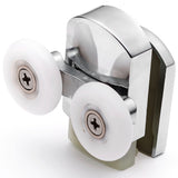 Set of 2 Double Shower Door Rollers/Runners/ Guides/Wheels 23mm or 25mm Wheel Diameter Chrome L105