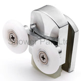 Set of 2 Double Shower Door Rollers/Runners/ Guides/Wheels 23mm or 25mm Wheel Diameter Chrome L105