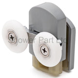 Set of 2 Double Shower Door Rollers/Runners /Guides/Wheels 23mm or 25mm Wheel Diameter Grey Plastic L105