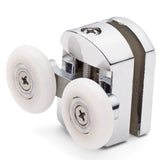 Set of 2 Double Shower Door Rollers/Runners/ Guides/Wheels 23mm or 25mm Wheel Diameter Chrome L105