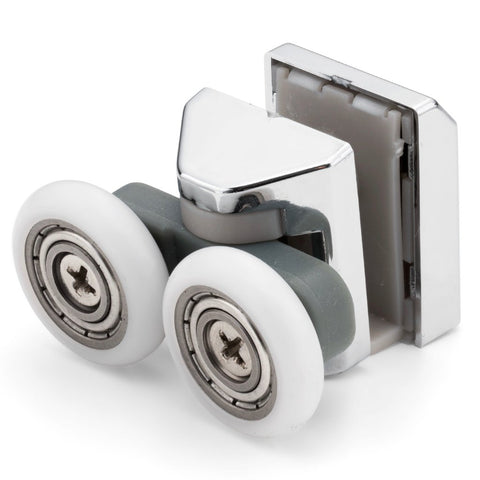 1 x Twin Top Zinc Alloy Shower Door Rollers/Runners/Wheels 23mm Wheel Diameter 6mm or 8mm Glass LAS1