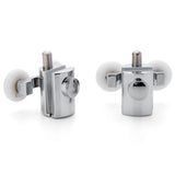 2 x Chromeplated Double Bottom Shower Rollers /Runners/Wheels 23 or 25mm Wheel Diameter L089
