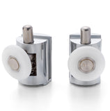 2 x Chromeplated Bottom Single Shower Rollers/Runners/Wheels 23 or 25mm Wheel Diameter L089
