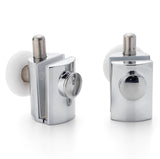 2 x Chromeplated Bottom Single Shower Rollers/Runners/Wheels 23 or 25mm Wheel Diameter L089