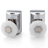 2 x Chromeplated Top Single Shower Rollers/Runners/Wheels 23mm or 25mm Wheel Diameter L089