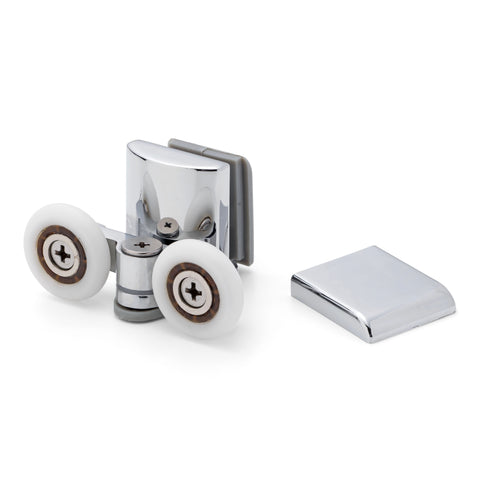 1 x Chrome Plated Bottom Double Shower Door Roller/Runner 24mm Wheel Diameter MER03