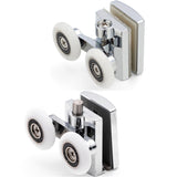 Set of 4 Twin Top and Bottom Zinc Alloy Shower Door Rollers/Runners/Wheels 23mm Wheel Diameter K021