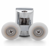 2 x Chromeplated Top Double Shower Rollers /Runners/Wheels 23mm or 25mm Wheel Diameter L089