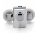 2 x Chromeplated Top Double Shower Rollers /Runners/Wheels 23mm or 25mm Wheel Diameter L089