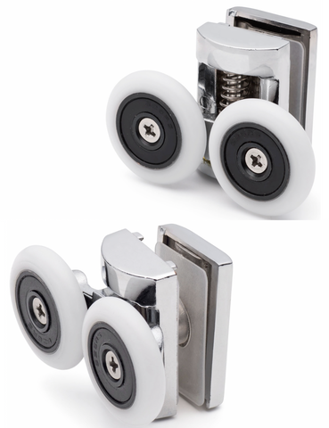 Set of 1 x Top and 1 x Bottom Zinc Alloy Shower Door Rollers/Runners/Wheels 27mm Wheel Diameter K052