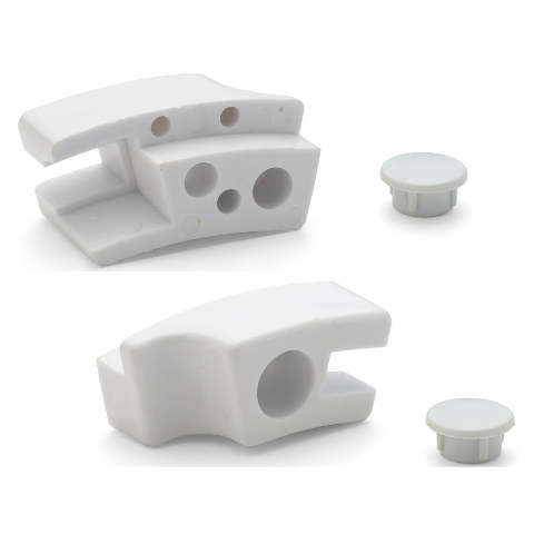 Set of 2 x Shower/Bathroom Door Plastic Glass Feet Foot Left and Right L026