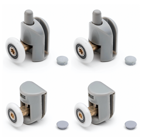 Set of 4 Single Shower Door Rollers/Runners/ Wheels/Pulleys 23mm, 25mm or 26mm Wheel Diameter L001